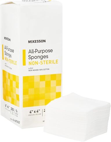 McKesson All Purpose Sponges, Non-Sterile, 4-Ply, 100% Cotton, 2 in x 2 in, 200 per Pack, 1 Pack in Kuwait