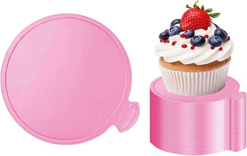 YYaaloa 50pcs 3.15 Inch Mini Cake Boards Round Pink Mini Dessert Plates Mousse Cupcake Trays Base Paper Plates Circle Dessert Board (Pink 3.15inch 50pcs) in Kuwait