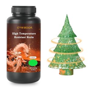 High-Temp Resistant 3D Printer Resin - Up to 280°C, High Precision 3D Printing Resin for Engineering, Industrial Parts, 405nm Photopolymer Resin for DLP/LCD (Translucent Green, 1000g)