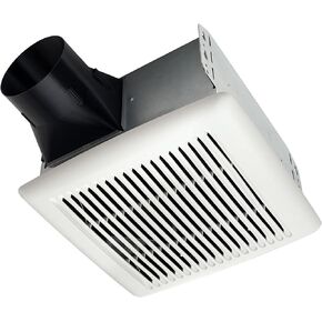 Broan-NuTone AE110 Invent Flex ENERGY STAR مروحة تهوية ذات سرعة واحدة مؤهلة، 110 CFM 1.0 Sones، أبيض