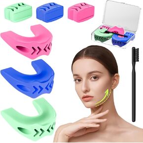 AZRRA 6PCS Silicone Jaw Eraringer - Jawline Shaper | سيليكون فاكلين تمرين الفك المدرب | Jawline Shaper Jaw Eraring for Men & Women مع فرشاة تنظيف واحدة in Kuwait