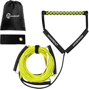 Dyneema Wakeboard Rope 75ft, No Stretch Wakeboard Rope and Handle Water Ski Rope for Watersports, 4 Sections Floating Wakeboard Tow Rope for Kneeboarding and Wakesurfing in Kuwait