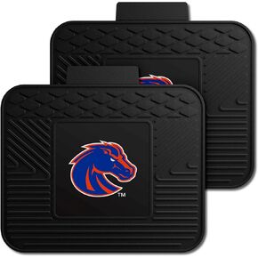 Fanmats 11850 Boise State Broncos 2 قطعة مجموعة حصيرة فينيل فينيل ، حصيرة أرضية في الصف الأمامي ، جميع الحماية من الطقس ، الملاءمة العالمية ، تصميم Resevoir العميق