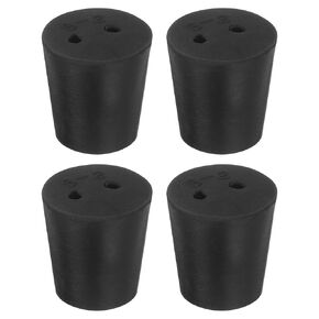 UXCELL 4 PCS 2-HOLE RUBBER STOPPER ، FAIDED SEAL SEAL SOPPER SLAPPER للاختبار أنبوب قوارير الحاويات الزجاج