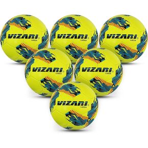 Vizari Youth Soccer Ball - كرة القدم للبنين والبنات مع بناء TPU متينة للعب الداخلي والخارجي - كرة كرة القدم مثالية للتدريب والمباريات (حزمة 1،6 و 12)