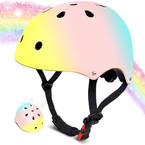 Skateboard Helmet for 2-3-5-8-14 Ages(Toddler/Kids/Youth) Girls and Boys, Ventilation and Impact Resistance Bike Helmet for Multi-Sport Bicycle Scooter Inline Roller Skate and Skateboarding