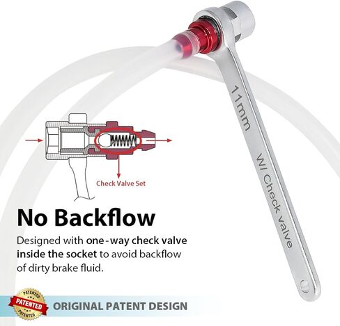 FIRSTINFO F3511 11mm Mini Brake Bleeder Wrench with Hose, Check Valve and 12 Points Socket, for Automotive and Motorcycle Brake Bleeding in Kuwait