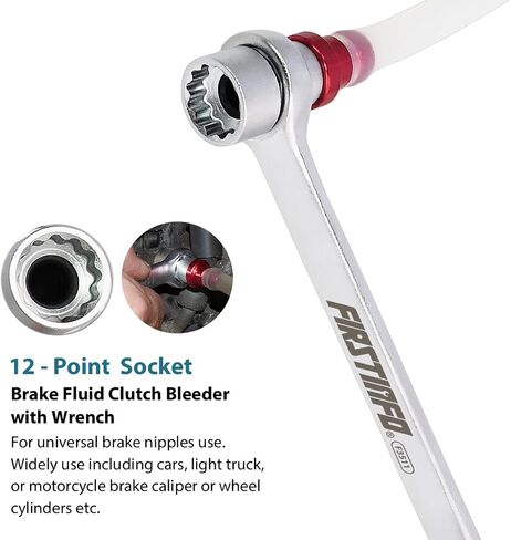 FIRSTINFO F3511 11mm Mini Brake Bleeder Wrench with Hose, Check Valve and 12 Points Socket, for Automotive and Motorcycle Brake Bleeding in Kuwait