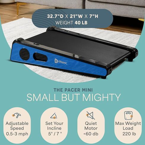 Lifepro Smallest Portable 30in Small Mini Walking Pad Treadmill Installation Free, Adjustable Incline, Under Desk Work Compact Treadmills for Home/Office - Max Load 220Lbs & Speed 3MPH in Kuwait
