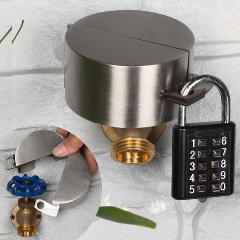 Hose Lock，Outdoor Faucet Lock,Made of Metal,Suitable for Garden Water Spigot Lock，Hose Bib Lock,Water Faucet Lock,Spigot Lock，Water Lock,Prevent Water Theft(red with Lock in Kuwait