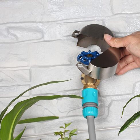 Hose Lock，Outdoor Faucet Lock,Made of Metal,Suitable for Garden Water Spigot Lock，Hose Bib Lock,Water Faucet Lock,Spigot Lock，Water Lock,Prevent Water Theft(red with Lock in Kuwait