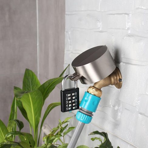 Hose Lock，Outdoor Faucet Lock,Made of Metal,Suitable for Garden Water Spigot Lock，Hose Bib Lock,Water Faucet Lock,Spigot Lock，Water Lock,Prevent Water Theft(red with Lock in Kuwait