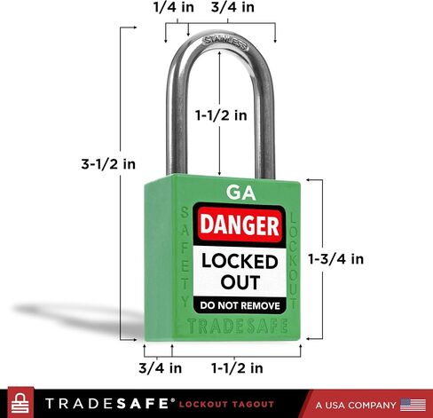 TRADESAFE Lockout Tagout Lock Sets, 7 Red Keyed Alike Unlimited Grouping Safety Padlocks, 2 Keys Per Lock, OSHA Compliant Loto Locks, for Lock Out Tag Out Kits in Kuwait