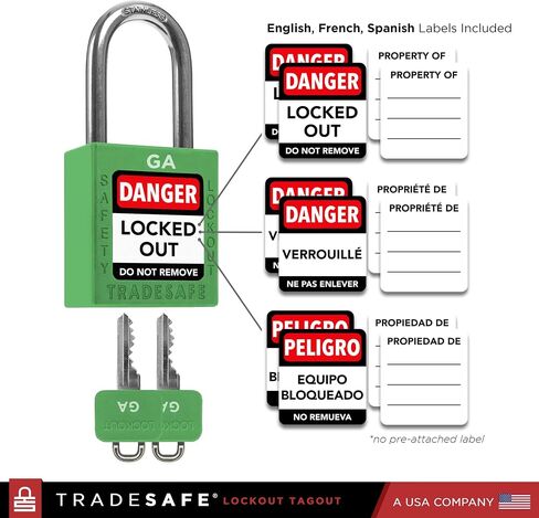 TRADESAFE Lockout Tagout Lock Sets, 7 Red Keyed Alike Unlimited Grouping Safety Padlocks, 2 Keys Per Lock, OSHA Compliant Loto Locks, for Lock Out Tag Out Kits in Kuwait