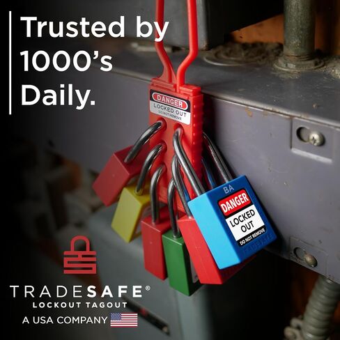 TRADESAFE Lockout Tagout Lock Sets, 7 Red Keyed Alike Unlimited Grouping Safety Padlocks, 2 Keys Per Lock, OSHA Compliant Loto Locks, for Lock Out Tag Out Kits in Kuwait