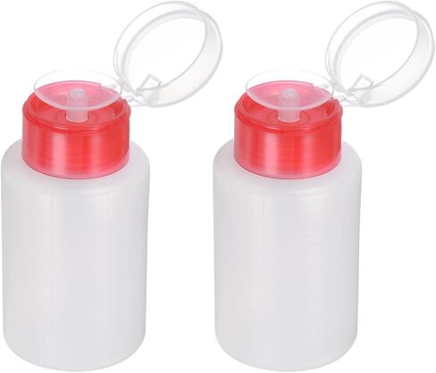 HARFINGTON 2pcs Solvent Alcohol Dispensers 180ml(6.1oz) Conical Push Down Liquid Dispenser Pump with Sealing Stainless Steel Lid for Acetone Cleanser Polish Remover, Blue in Saudi Arabia