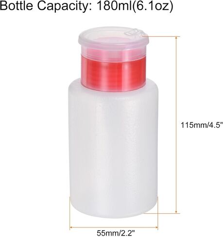 HARFINGTON 2pcs Solvent Alcohol Dispensers 180ml(6.1oz) Conical Push Down Liquid Dispenser Pump with Sealing Stainless Steel Lid for Acetone Cleanser Polish Remover, Blue in Saudi Arabia