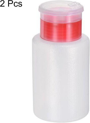 HARFINGTON 2pcs Solvent Alcohol Dispensers 180ml(6.1oz) Conical Push Down Liquid Dispenser Pump with Sealing Stainless Steel Lid for Acetone Cleanser Polish Remover, Blue in Saudi Arabia