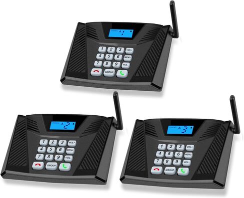 Intercoms Wireless for Home Hands Free, Upgrade Two Way Intercom 5300 Feet Range, Full Duplex Wireless Intercom System for Home Use, Home Communication System with Clear Sound(4 Packs, Black) in Kuwait