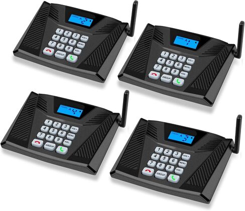 Intercoms Wireless for Home Hands Free, Upgrade Two Way Intercom 5300 Feet Range, Full Duplex Wireless Intercom System for Home Use, Home Communication System with Clear Sound(4 Packs, Black) in Kuwait