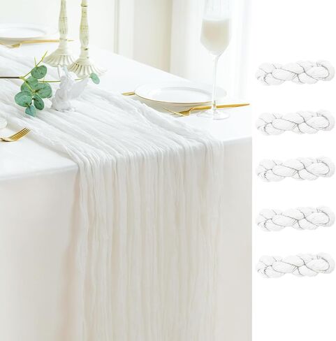 Sioloc 1 Pack Light Pink Cheesecloth Table Runner 10ft Boho Cheese Cloth Table Runner for Wedding Party Bridal Baby Shower Birthday Table Decorations in Kuwait