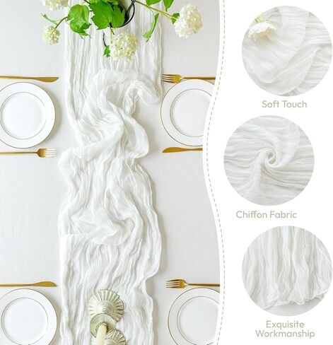Sioloc 1 Pack Light Pink Cheesecloth Table Runner 10ft Boho Cheese Cloth Table Runner for Wedding Party Bridal Baby Shower Birthday Table Decorations in Kuwait