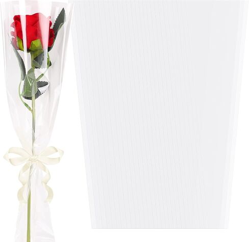 FOIMAS 120pcs Single Flower Sleeves Wrapping Bags Single Rose Florist Bouquet Packaging Bags for Floral Arrangement Supply Wedding Valentine's Day Mother's Day in Saudi Arabia
