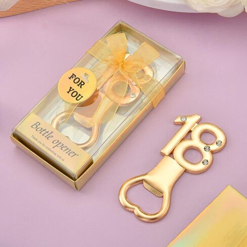 24Pcs Golden 15 Bottle Openers for 15th Birthday Party Favors Rhinestones Decorations for Wedding Anniversary Gifst Souvenrs or Keepsaks for Guests in Kuwait