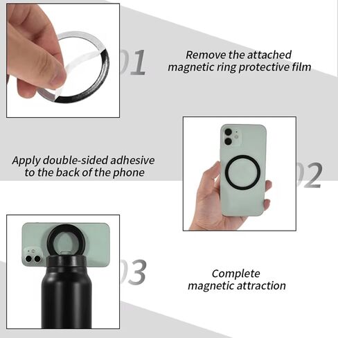 Water Bottle with Magnetic Phone Holder Lid - Insulated, Double Wall Stainless Steel Mag-safe Water Bottle With Straw & Magnet Mount for Gym, Travel, Sports - Hot & Cold (White 24 Oz) in Saudi Arabia