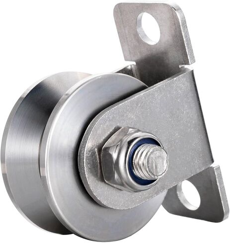 بكرة كابل 48 مم مثبت على الحائط، محامل بالداخل، بكرة حبل من الفولاذ المقاوم للصدأ على شكل حرف V لنظام البكرة، بوابة منزلقة قطعة واحدة in Kuwait