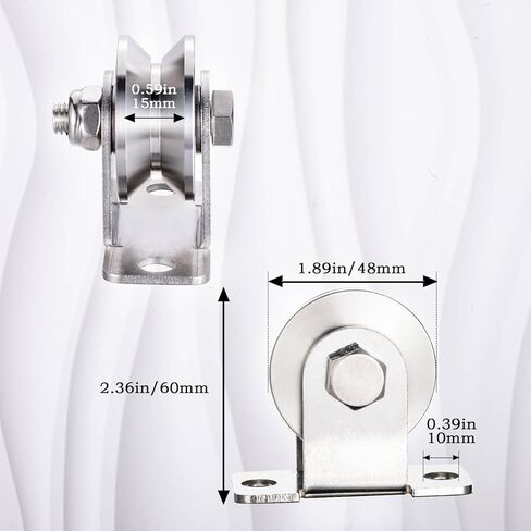 بكرة كابل 48 مم مثبت على الحائط، محامل بالداخل، بكرة حبل من الفولاذ المقاوم للصدأ على شكل حرف V لنظام البكرة، بوابة منزلقة قطعة واحدة in Kuwait