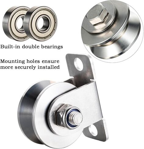 بكرة كابل 48 مم مثبت على الحائط، محامل بالداخل، بكرة حبل من الفولاذ المقاوم للصدأ على شكل حرف V لنظام البكرة، بوابة منزلقة قطعة واحدة in Kuwait