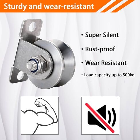 بكرة كابل 48 مم مثبت على الحائط، محامل بالداخل، بكرة حبل من الفولاذ المقاوم للصدأ على شكل حرف V لنظام البكرة، بوابة منزلقة قطعة واحدة in Kuwait