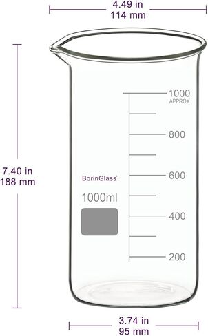 High Borosilicate Glass Beaker with Pouring Spout, 1-Pack 100 ml Graduated Tall Lab Beaker in Kuwait