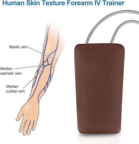 SimCoach Phlebotomy and Venipuncture Practice Kit, Wearable IV Practice Kit, IV Start Kit for Injection Training, Nursing School Essentials, Brown in Kuwait