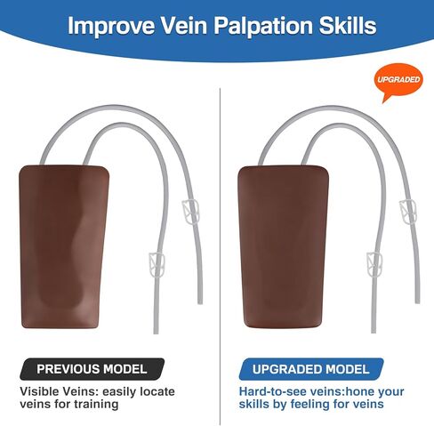 SimCoach Phlebotomy and Venipuncture Practice Kit, Wearable IV Practice Kit, IV Start Kit for Injection Training, Nursing School Essentials, Brown in Kuwait