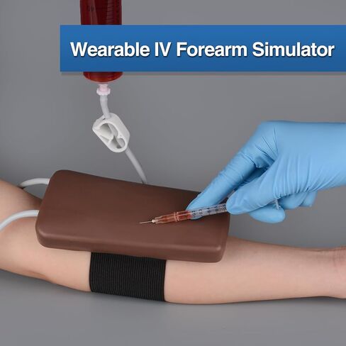 SimCoach Phlebotomy and Venipuncture Practice Kit, Wearable IV Practice Kit, IV Start Kit for Injection Training, Nursing School Essentials, Brown in Kuwait