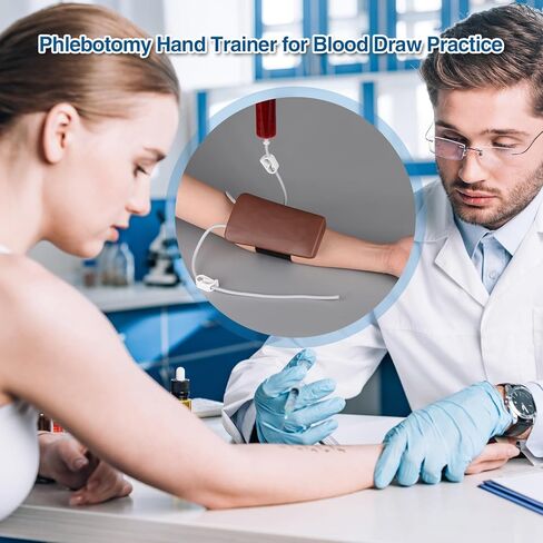 SimCoach Phlebotomy and Venipuncture Practice Kit, Wearable IV Practice Kit, IV Start Kit for Injection Training, Nursing School Essentials, Brown in Kuwait