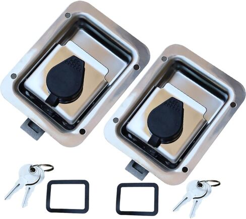 WJSKDQ 2 Pack Paddle Handle Locking Latch Matching RV Truck Door Tool Box Lock Standard Flush Latch for Caravan Truck Camp Motorhome Patrol Car Stainless Steel in Kuwait