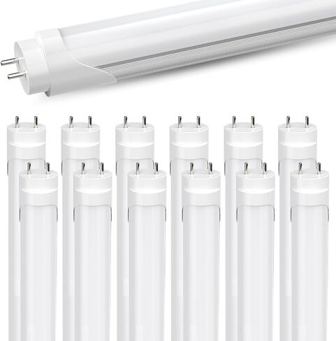 JESLED 4FT LED T8 Type A+B Tube Lights, 24W(65W Equivalent), 3200LM, 6000K, Single or Double End Powered, Plug and Play or Ballast Bypass, 4 Foot T10 T12 Fluorescent Bulbs Replacement, Clear(4-Pack) in Kuwait