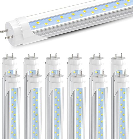 JESLED 4FT LED T8 Type A+B Tube Lights, 24W(65W Equivalent), 3200LM, 6000K, Single or Double End Powered, Plug and Play or Ballast Bypass, 4 Foot T10 T12 Fluorescent Bulbs Replacement, Clear(4-Pack) in Kuwait