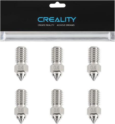 Creality Official Ender 3 V3 SE Nozzle, 5 Pcs 0.4mm High Speed M6 Extruder Nozzles, 3D Printer Brass High Temperature Wear Resistant Nozzle for Ender 5 S1, Ender 7 in Kuwait