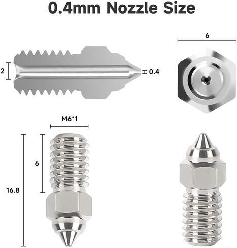 Creality Official Ender 3 V3 SE Nozzle, 5 Pcs 0.4mm High Speed M6 Extruder Nozzles, 3D Printer Brass High Temperature Wear Resistant Nozzle for Ender 5 S1, Ender 7 in Kuwait