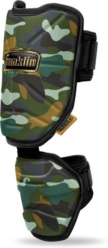 Franklin Sports Baseball Elbow Guard - سلسلة PRT للبيسبول للبالغين + درع الكوع اللينة للضرب - الكوع الواقي + وسادة الساعد - ضاربو اليد اليمنى + اليسرى - أسود/ذهبي - مقاس واحد - للبالغين in Kuwait