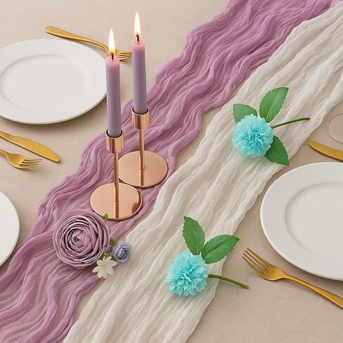 2 PCS 13Ft Table Runner for Wedding, Cotton Cheesecloth Table Runner Linen Table Runner Rustic Table Runner Bridal Party Decor Wedding Table Decor (Cameo Brown) in Saudi Arabia