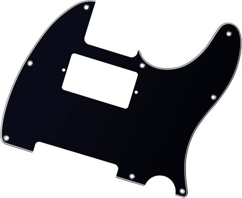 Banworks 1 Ply Tele HS/HH Pickguard 8-Hole Electric Guitar Pickguard Scratch Plate for USA/Mexican Fender Modern Style Standard Tele Telecaster JT/HB-04 Glossy Black in Kuwait