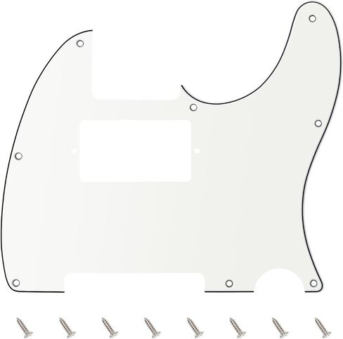 Banworks 1 Ply Tele HS/HH Pickguard 8-Hole Electric Guitar Pickguard Scratch Plate for USA/Mexican Fender Modern Style Standard Tele Telecaster JT/HB-04 Glossy Black in Kuwait