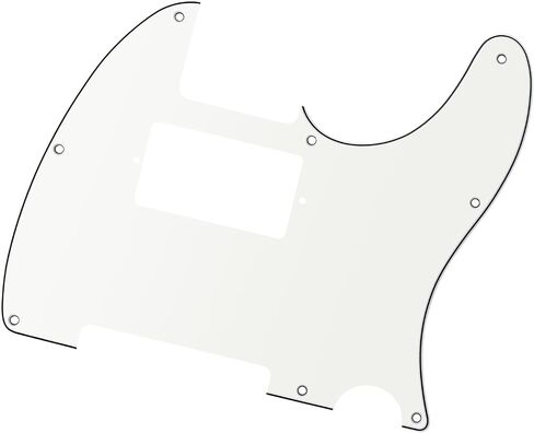 Banworks 1 Ply Tele HS/HH Pickguard 8-Hole Electric Guitar Pickguard Scratch Plate for USA/Mexican Fender Modern Style Standard Tele Telecaster JT/HB-04 Glossy Black in Kuwait
