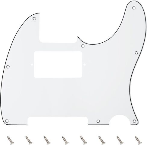 Banworks 1 Ply Tele HS/HH Pickguard 8-Hole Electric Guitar Pickguard Scratch Plate for USA/Mexican Fender Modern Style Standard Tele Telecaster JT/HB-04 Glossy Black in Kuwait