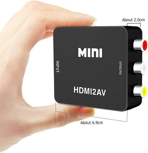 RCA to HDMI Converter, AV2Hdmi 1080P RCA Composite CVBS AV to HDMI Video Audio Converter Box for PS2 Wii Xbox VHS VCR Camera DVD Players, Support PAL/NTSC with USB Charge Cable and HDMI Cable in Saudi Arabia